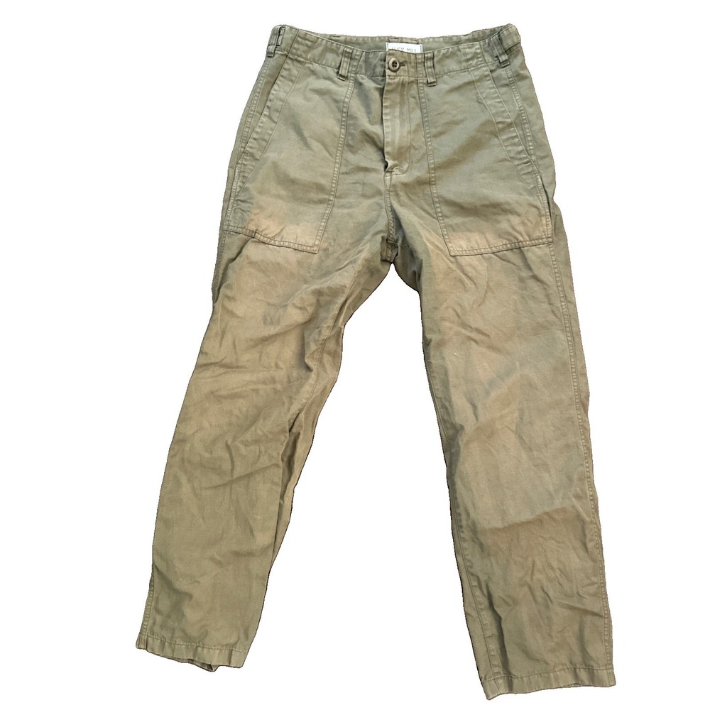 Alex Mill Pleated Cropped Chino Olive Womens Size 8